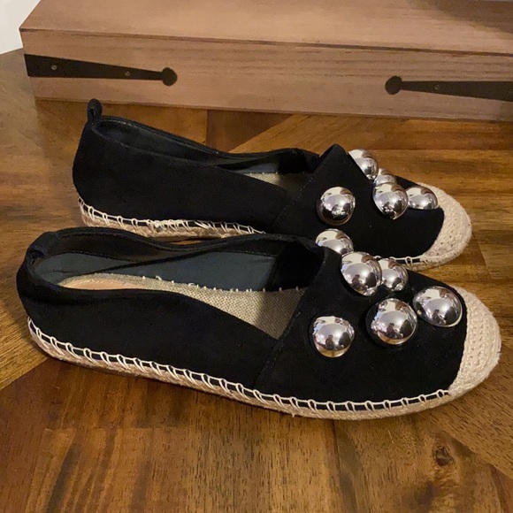 SCHUTZ Pilla Mega Studded Suede Espadrilles 6.5 - Picture 8 of 11
